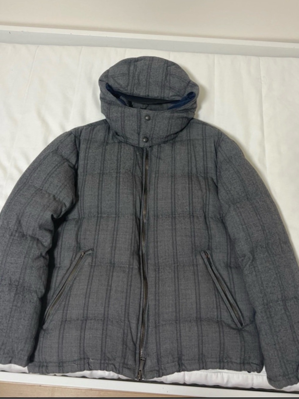Kent and Curwen Men's Gray Quilted Hooded Puffer Jacket